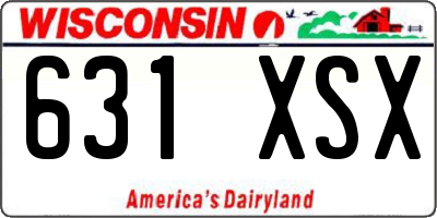 WI license plate 631XSX