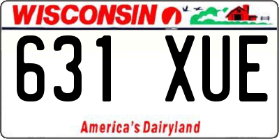 WI license plate 631XUE