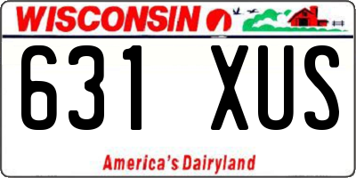 WI license plate 631XUS