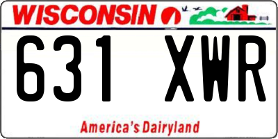 WI license plate 631XWR