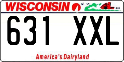 WI license plate 631XXL