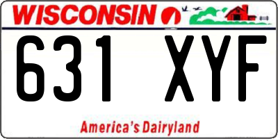 WI license plate 631XYF