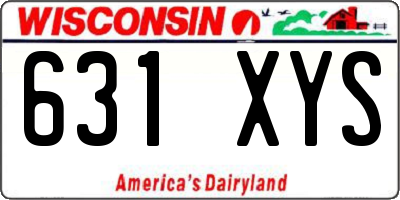 WI license plate 631XYS