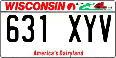 WI license plate 631XYV