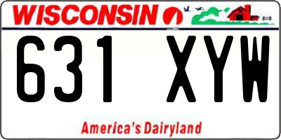 WI license plate 631XYW