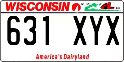 WI license plate 631XYX