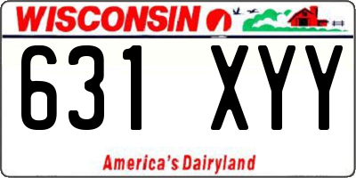 WI license plate 631XYY