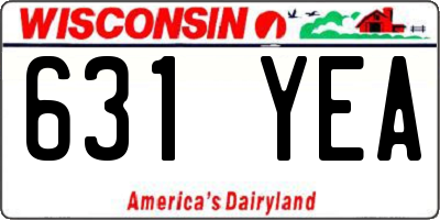 WI license plate 631YEA