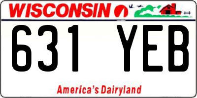 WI license plate 631YEB