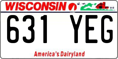 WI license plate 631YEG