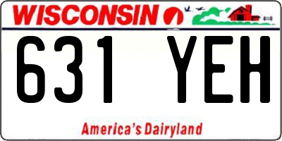 WI license plate 631YEH