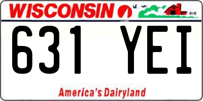 WI license plate 631YEI