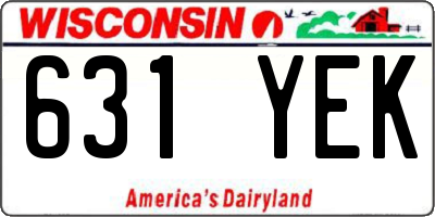 WI license plate 631YEK