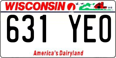 WI license plate 631YEO