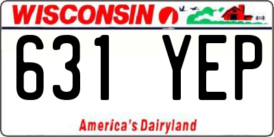 WI license plate 631YEP