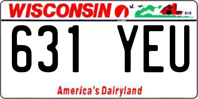 WI license plate 631YEU