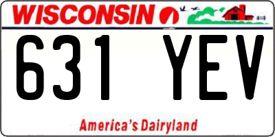 WI license plate 631YEV