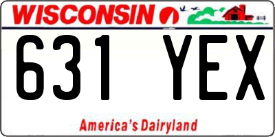 WI license plate 631YEX