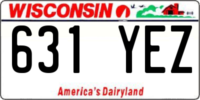 WI license plate 631YEZ