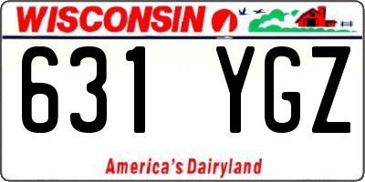 WI license plate 631YGZ