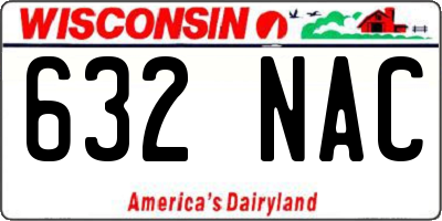 WI license plate 632NAC