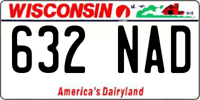 WI license plate 632NAD