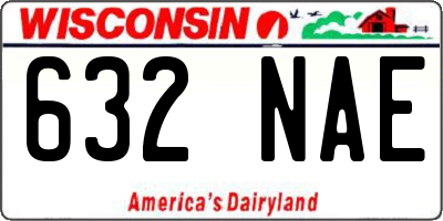 WI license plate 632NAE