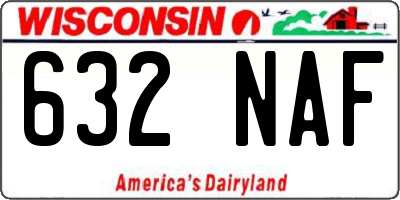 WI license plate 632NAF