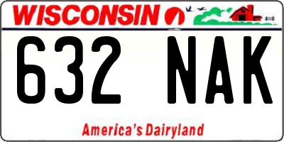 WI license plate 632NAK