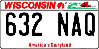 WI license plate 632NAQ