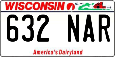 WI license plate 632NAR