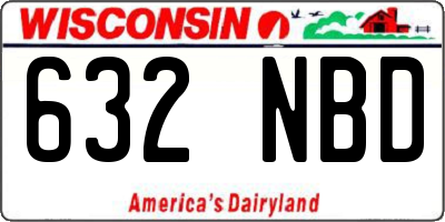 WI license plate 632NBD