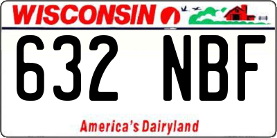 WI license plate 632NBF