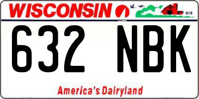 WI license plate 632NBK