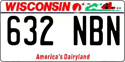 WI license plate 632NBN