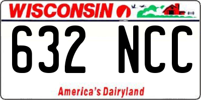 WI license plate 632NCC