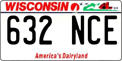 WI license plate 632NCE