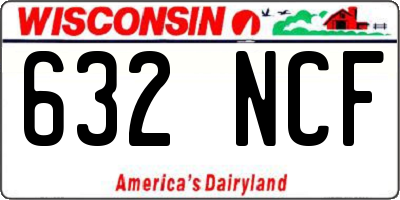 WI license plate 632NCF