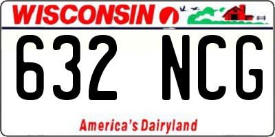 WI license plate 632NCG