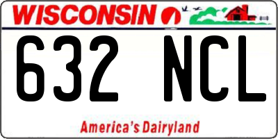 WI license plate 632NCL