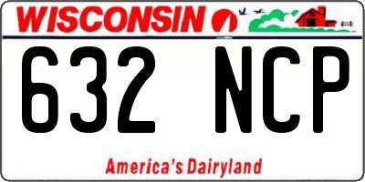 WI license plate 632NCP