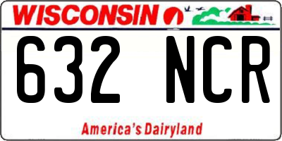 WI license plate 632NCR