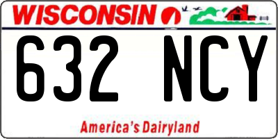 WI license plate 632NCY