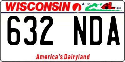 WI license plate 632NDA