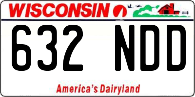 WI license plate 632NDD