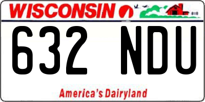 WI license plate 632NDU