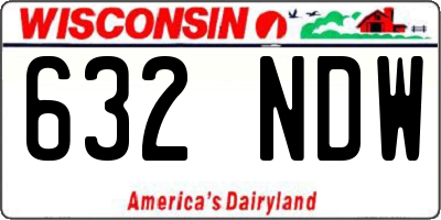 WI license plate 632NDW