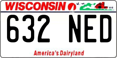 WI license plate 632NED