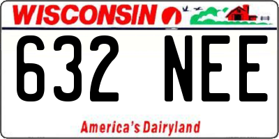 WI license plate 632NEE