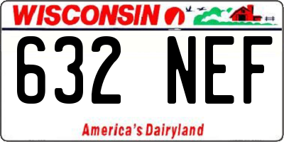 WI license plate 632NEF